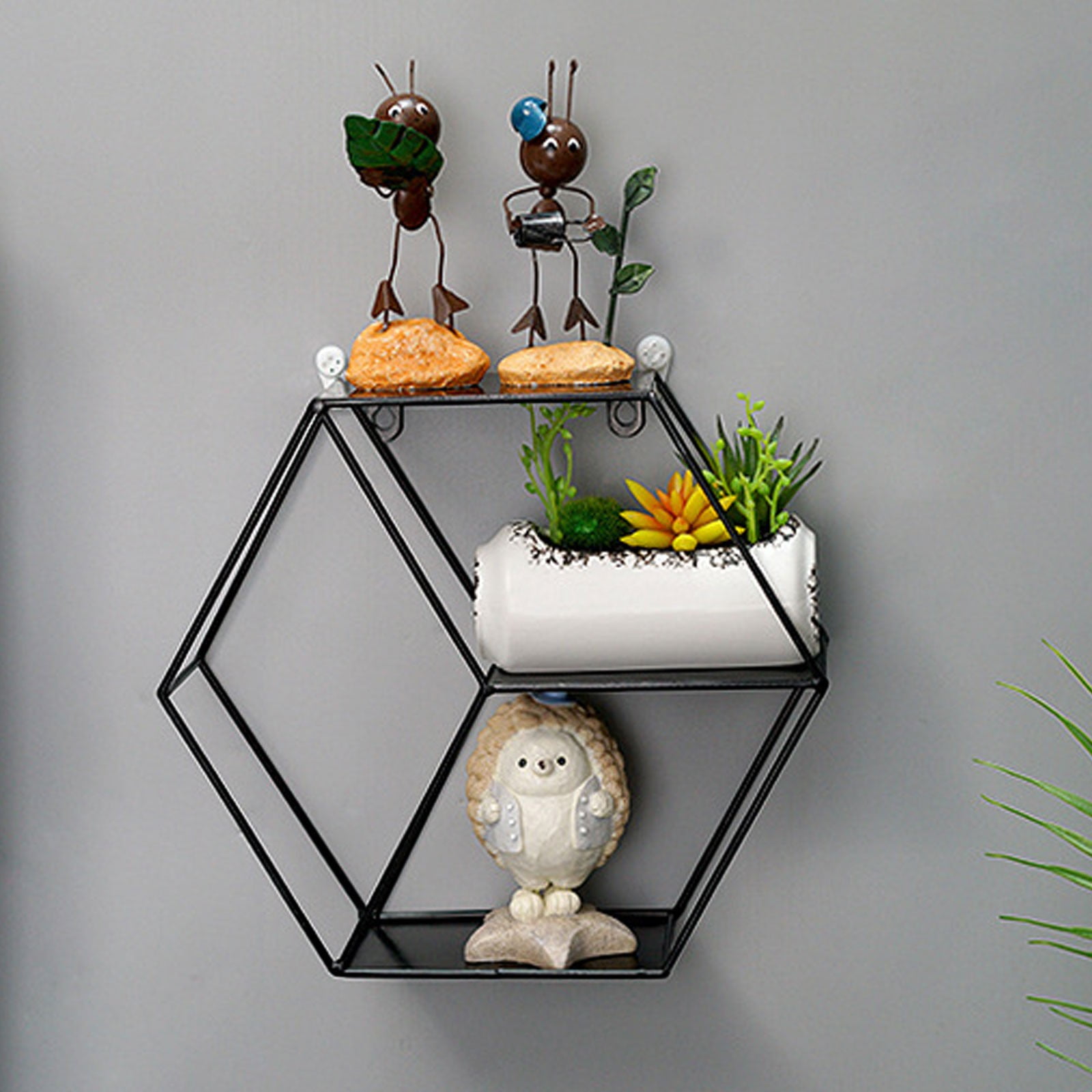 ChicYu Iron Wall Decor Storage Rack Hanging Shelf Home Living Room ...