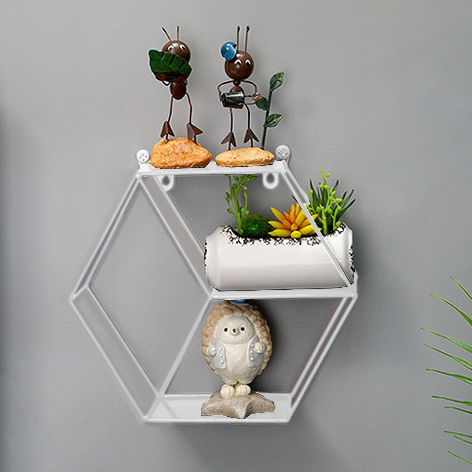 ChicYu Iron Wall Decor Storage Rack Hanging Shelf Home Living Room ...