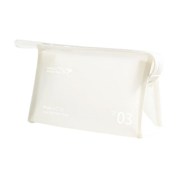 ChicYu Jelly Series Cosmetic Bag PVC Water Proof Storage Solid Color Makeup Bag Travel Organizer Toiletry Pouch Holds Cosmetics Toiletries White