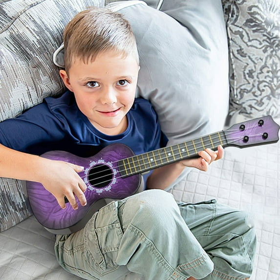 ChicYu Kids Guitar Toy with Hippopotamus Design Simulation Ukulele for Music Play Early Education Development Sensory Activity Creatives Gift