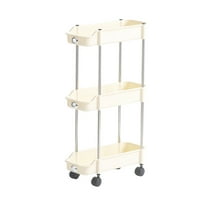 ChicYu Kitchen Storage Cart 3-Layer Organizer Rack Bathroom Toiletries Storage Cart with Wheels for Storing Kitchenware Toiletries and Daily