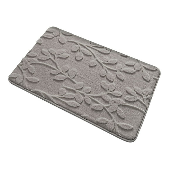ChicYu Leaf Pattern Non-Slip Entrance Door Mat,Thick Pile Absorbent Bathroom Rug with Textured Backing, Indoor Outdoor Waterproof Floor Mat