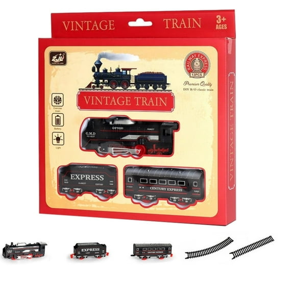 ChicYu Maglev Christmas Train Set,Electrodynamic Track with Lighting and Modular Village Building Kit Assembling Electrokinetic Trains Track Lights black