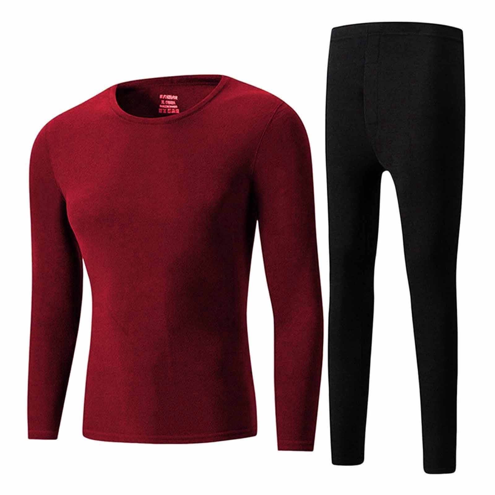 ChicYu Men's Stretch Base Layer Set Long Sleeve Crew Neck Thermal Top ...