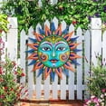 thumbnail image 1 of ChicYu Metal Wall Art Sun Face Hanging Decor Iron Sculpture Outdoor Indoor Decoration Patio Fence Home Living Room Bedroom 15.75 Inch Sol Decorativo, 1 of 9