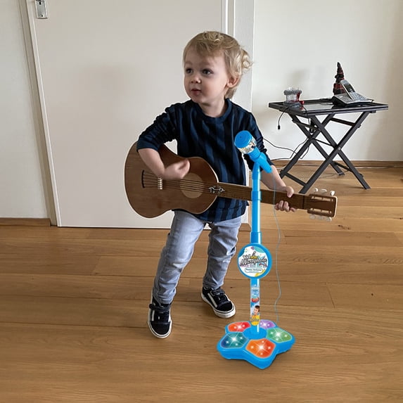 ChicYu Microphone with Stand Adjustable Height Portable Karaoke Toy Easy to Use for Singing Practice Party Entertainment Home Activity