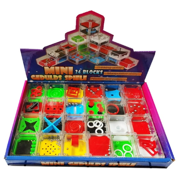 ChicYu Mini Cubes Puzzle Box Set Pack of 24,Party Games for Teens and Adults,Brain Teaser Maze Balls Toy Puzzles Mini Balls Game