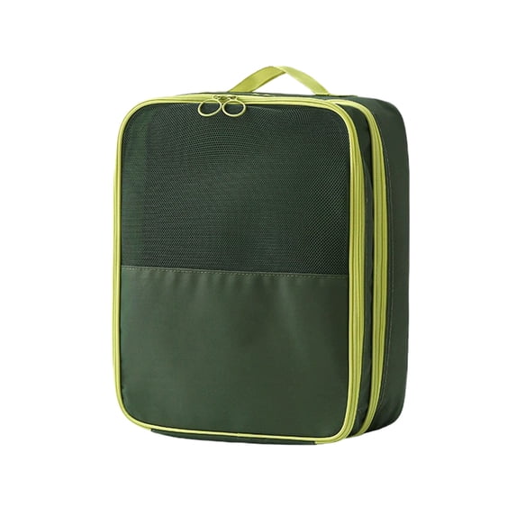 ChicYu Multi-Position Luggage Shoe Organizer Waterproof Travel Shoe Case with 3 Separate Compartments,Portable Shoe Storage Solution for Suitcases Closet Green
