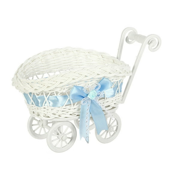 ChicYu Rattan-Like Woven Basket Small Cart Candy Basket Multi-Functional Storage Basket Suitable for Storing Snacks Toys or Daily Necessities