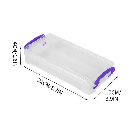 ChicYu Reinforced Art Supply Case,Double-Lock Transparent Storage Box for Sketching Tools,Drafting Equipment Organization Plastic Art Stationery Box Purple