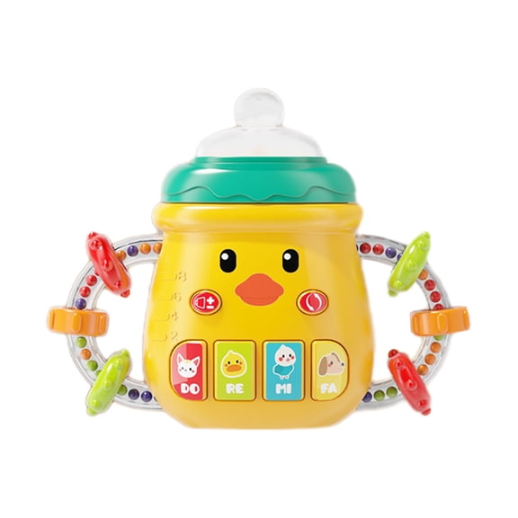 ChicYu Sensory Soothing Bottle Rattle Light-Up Musical Early Education Toy Cute Shape Soft Light Emission Makes Gentle Music Suitable for Toddler Sensory Development​