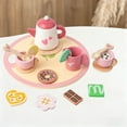 thumbnail image 1 of ChicYu Simulated Tea Set Pretend Play Set Wooden Toy Tea Set with Tray Safe and Durable for Kids Pretend Tea Party Role Playing, 1 of 7