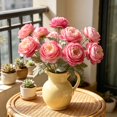 thumbnail image 1 of ChicYu Single Artificial Ranunculus Flower , 24cm Faux Floral Pick, Real Touch Silk Bloom for Vase Decor, Wedding Centerpiece Fake Flower, Flor Artificial de Ranunculo, 1 of 6