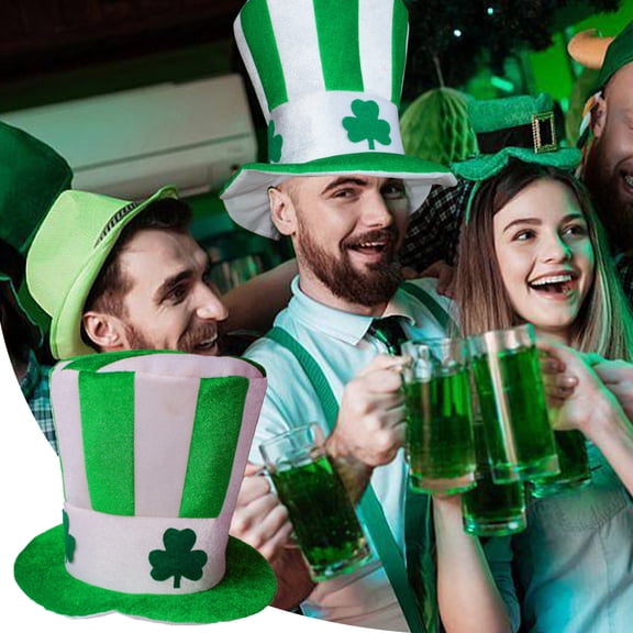 ChicYu St. Patrick's Day Hat Green Festive Hat for Adults Irish Parade Party Accessory Holiday Dress-Up Decor Patricks Day Hats Men Women