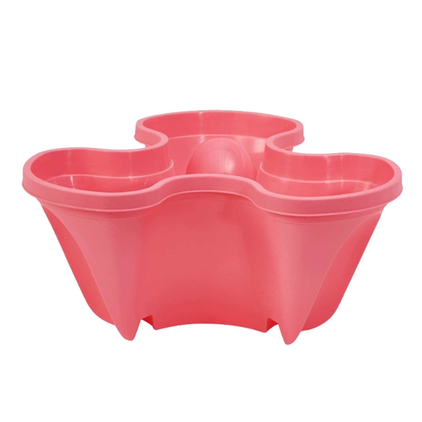 ChicYu Stackable 3-Petal Plastic Planter for Strawberries,Tiered Gardening Basin for Herbs, Vertical Indoor Outdoor Gardens Pink