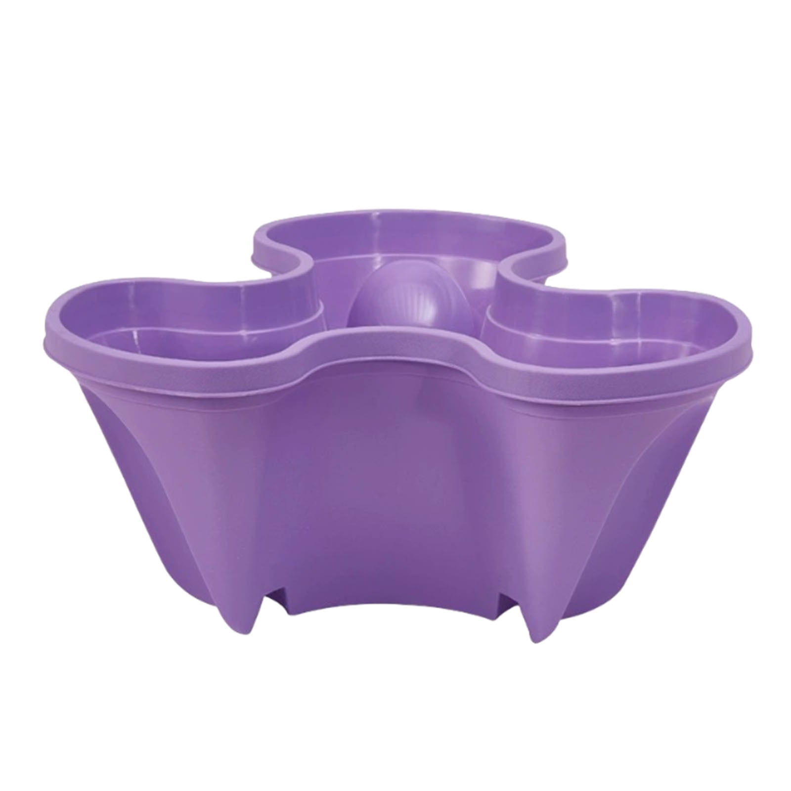ChicYu Stackable 3-Petal Plastic Planter for Strawberries,Tiered Gardening Basin for Herbs, Vertical Indoor Outdoor Gardens Purple