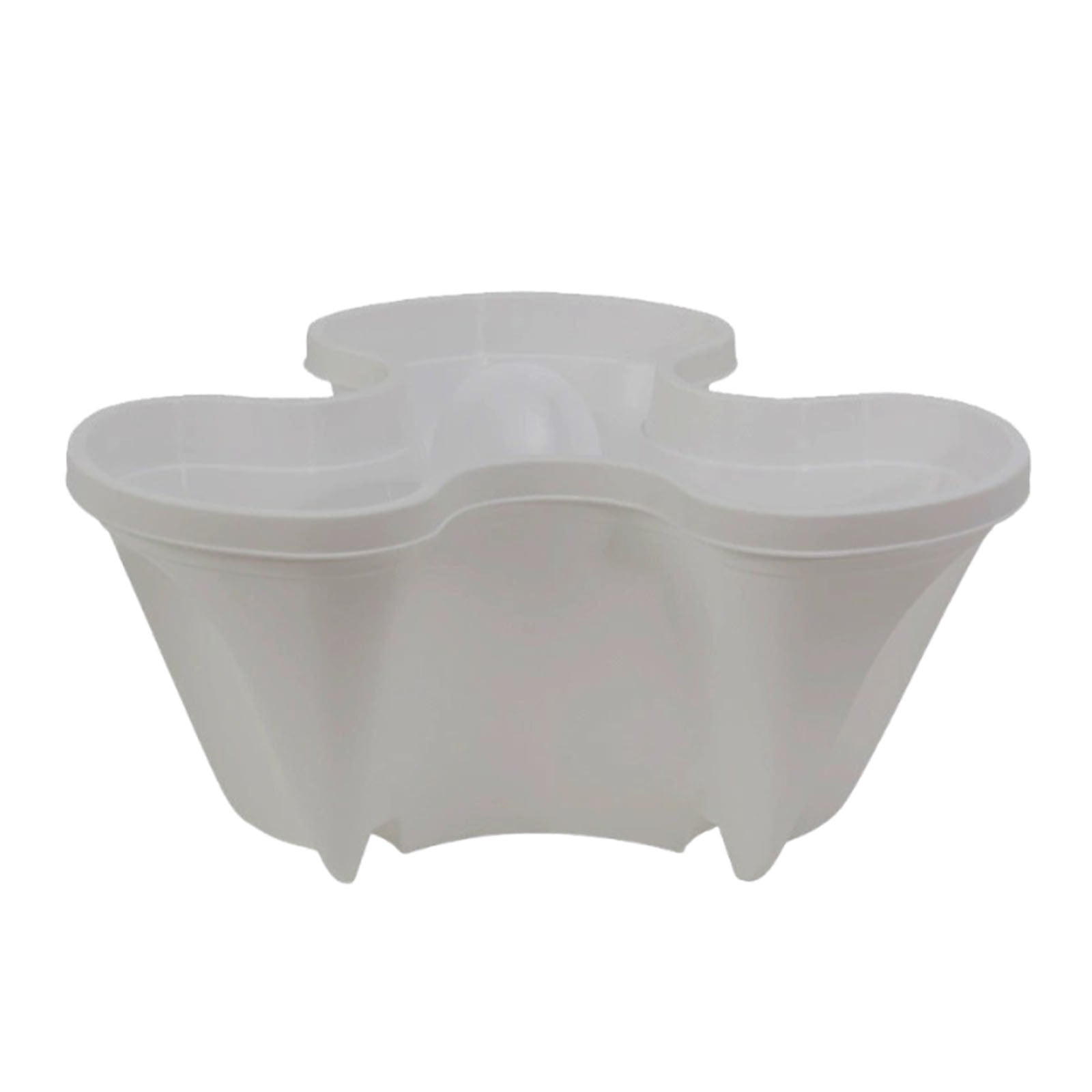 ChicYu Stackable 3-Petal Plastic Planter for Strawberries,Tiered Gardening Basin for Herbs, Vertical Indoor Outdoor Gardens White