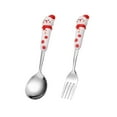 thumbnail image 1 of ChicYu Stainless Spoon Fork Set Cute Doll Handle Christmas Utensils Dessert Tableware Holiday Entertaining Gift Package Christmas Spoon B, 1 of 5