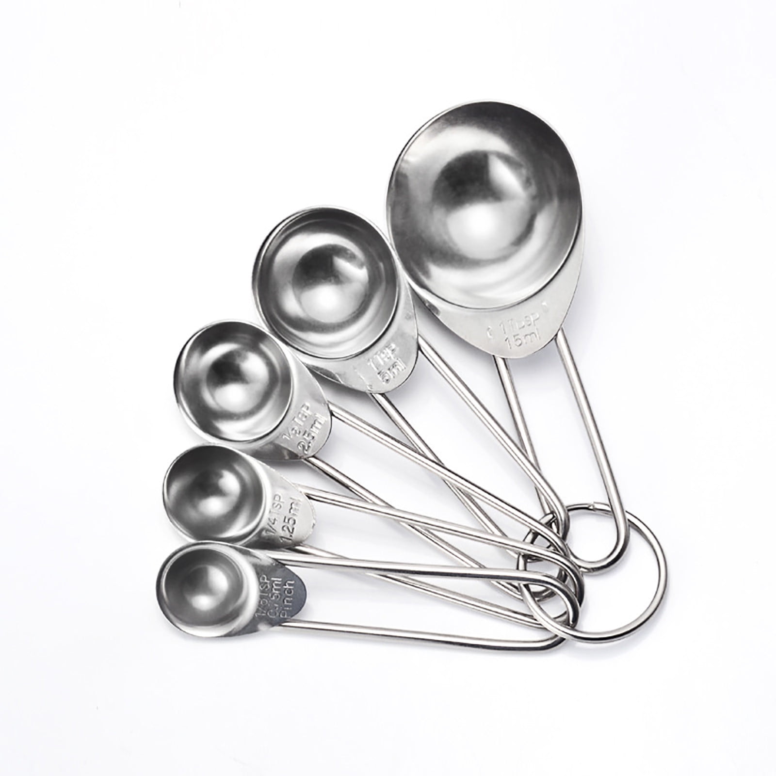 ChicYu Stainless Steel Measuring Spoons 5 Piece Set Kitchen Baking ...