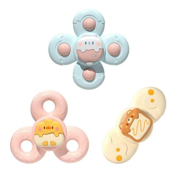 ChicYu Suction Cup Spinning Toy Set Baby Toddler Rotating Educational Toy Cute Design Easy to Attach Develops Coordination Sensory Toy