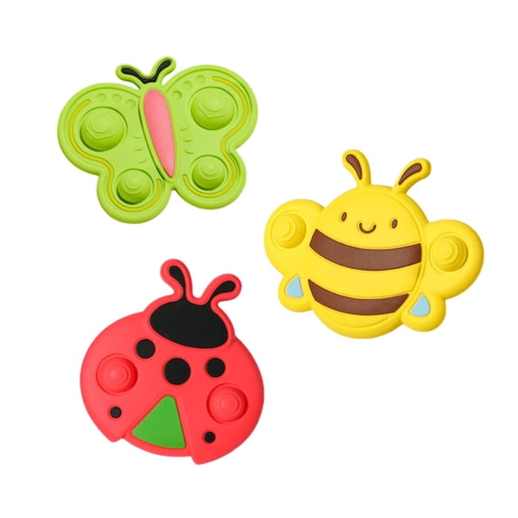 ChicYu Suction Cup Spinning Toy Set Baby Toddler Rotating Educational Toy Cute Design Easy to Attach Develops Coordination Sensory Toy