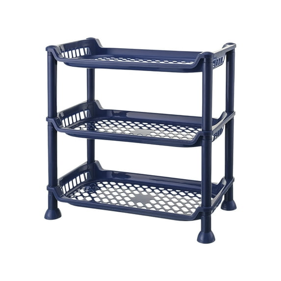 ChicYu Three Layer Storage Rack Bathroom Shelf Kitchen Organizer Multi Tier Desktop Countertop Space Saving Shelf Unit Organizing Toiletries Blue