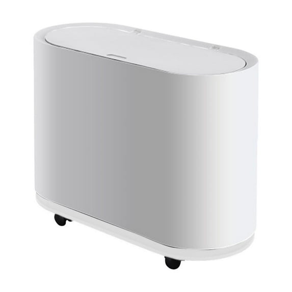 ChicYu Wall-Mounted Kitchen Waste Bin with Seals Lid for Bathroom Bedroom Household Space-Saving Vertical Mount Odor Control Charcoal Filter Compartment White