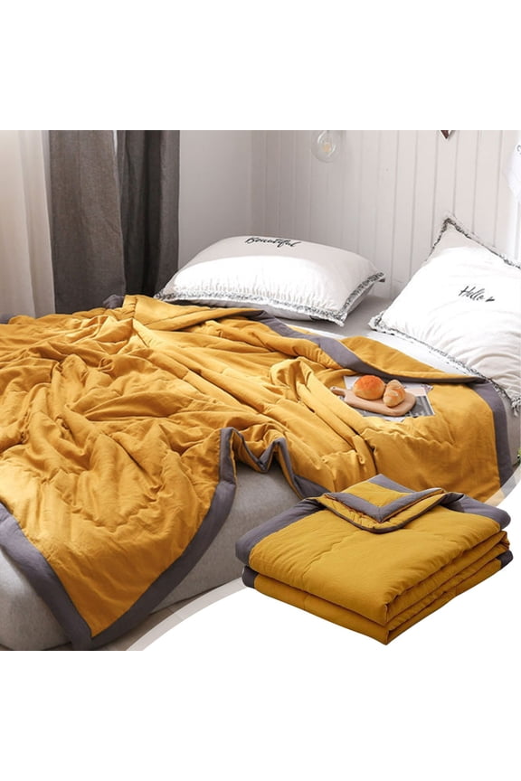 Washable Cool Silk Air Conditioning Quilt Summer Lightweight Breathable Comfortable Bedding Smooth Summer Bedding Quilt