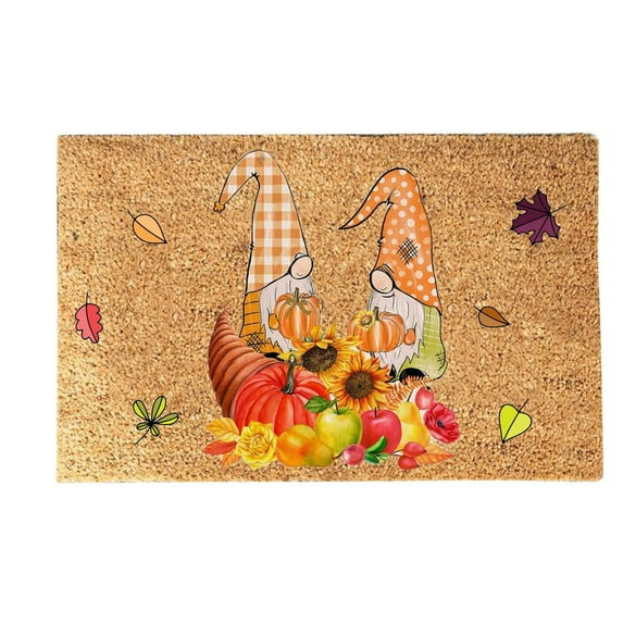 ChicYu Welcome Floor Mat Faceless Doll Letter Design Thanksgiving Theme Entryway Decor Non Slip Indoor Outdoor Home Celebration Decor