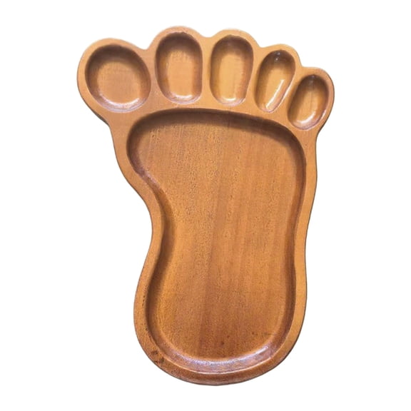ChicYu Wooden Foot-Shaped Serving Platter Ideal for Serving Snacks Fruit Desserts and Appetizers in Living Room Dining Room Adds Unique Decorative Touch to Table