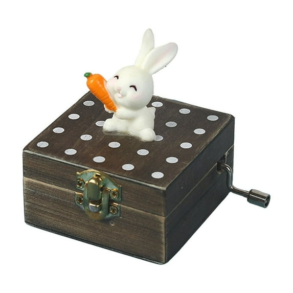 ChicYu Wooden Rotating Music Box with Mini Animals Blocks Children’s Toy Accessories for Boys Girls Holiday and Birthday Gifts