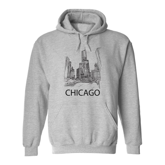 Chicaco Cityscape Hoodie Men -Image by Shutterstock, Male XX-Large