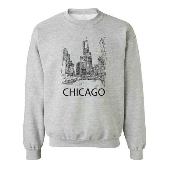 Chicaco Cityscape Sweatshirt Men -Image by Shutterstock, Male 5X-Large