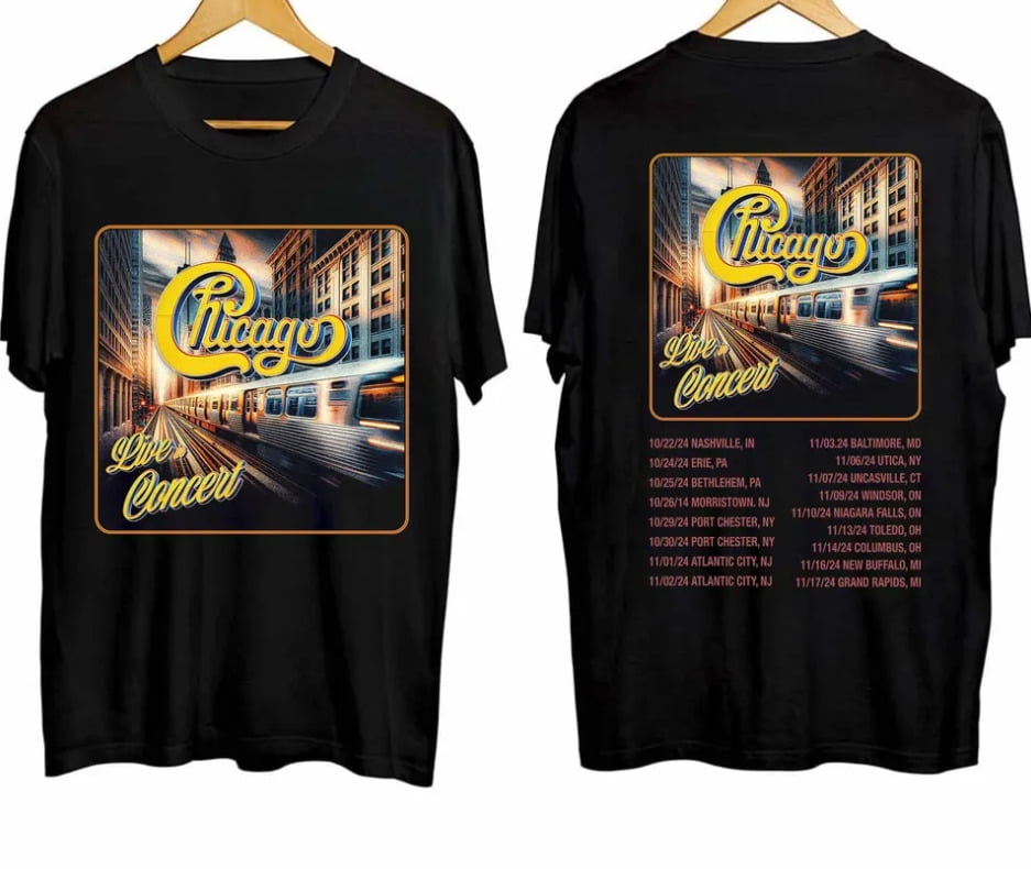 Chicago 2024 Tour Double Sided Tshirts, Chicago Band Fan Shir tshirt Chicago 2024 Tour Double Sided Tshirts, Chicago Band Fan Shir tshirt