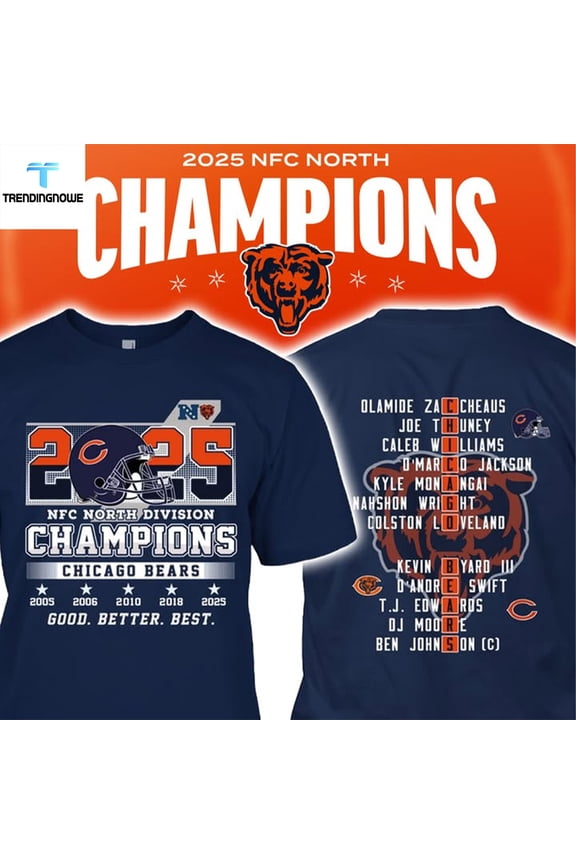 Chicago 2025 North Champions T-Shirt, Gift For Fan,Navy Color,Size XL