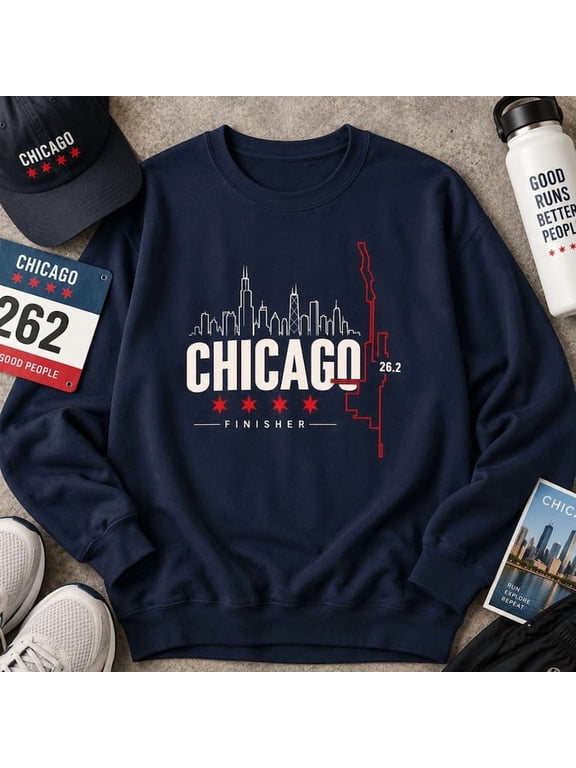 Chicago 26.2 Finisher Sweatshirt, Marathon Finisher Crewneck, Chicago Running Sweatshirt