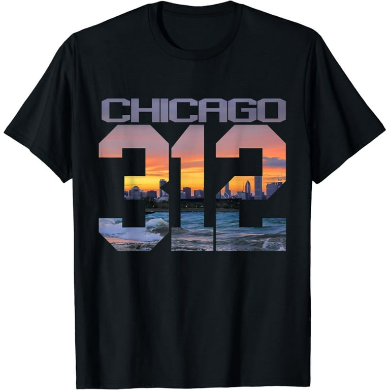Chicago 312 Area Code City Flag Skyline T-Shirt - Walmart.com