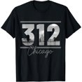 thumbnail image 1 of Chicago 312 Area Code Skyline Illinois Vintage T-Shirt, 1 of 4
