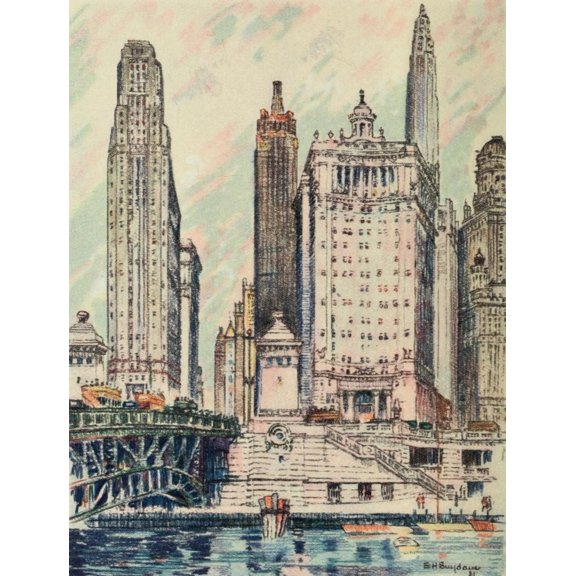 Chicago A Portrait 1931 Canvas Art - Edward H Suydam (18 x 24)