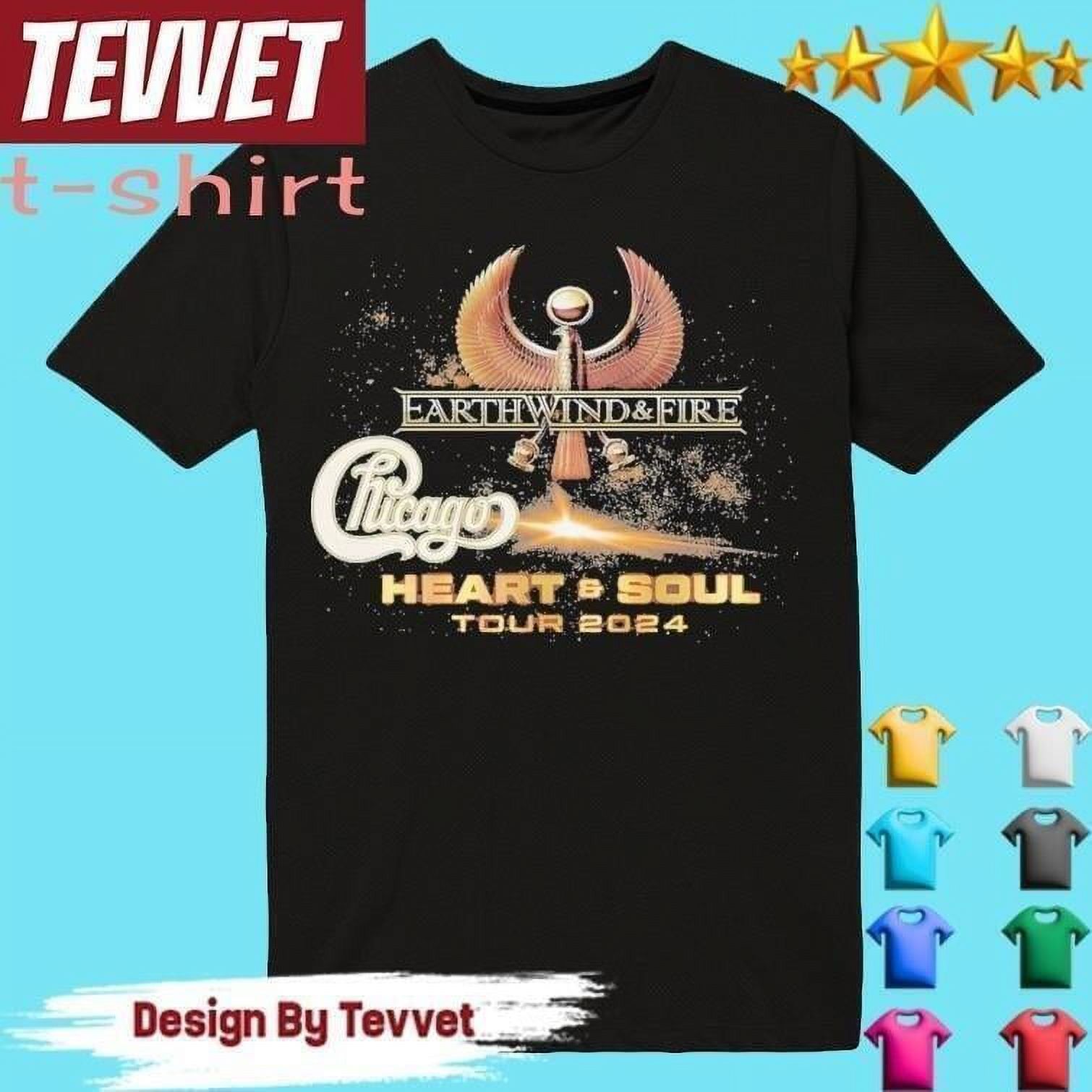 Chicago And Earth Wind And Fire Heart And Soul Tour 2024 Shirt Copy 4