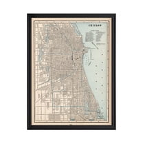 Chicago Art, 1893 Vintage Map of Chicago Illinois, IL History Wall Decor Gift, Old Chicago Map - 18" x 24" Black Framed Print