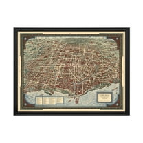 Chicago Art, 1938 Vintage Map of Chicago Illinois, IL History Wall Decor Gift, Old Chicago Map - 24" x 18" Black Framed Print