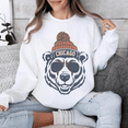 thumbnail image 1 of Chicago Bear Sunglasses Sweatshirt | Windy City Retro Graphic Crewneck | Cool Bear Beanie Pullover | Vintage Sports Fan Gift, 1 of 4