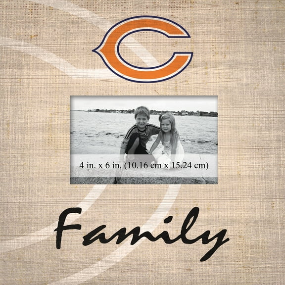 Chicago Bears 10'' x 10'' Burlap Pattern Frame