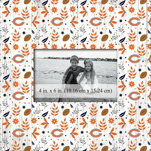 Chicago Bears 10'' x 10'' Floral Pattern Frame