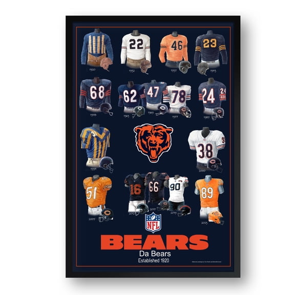 Chicago Bears 14" x 20" Uniform Heritage Framed Art Print