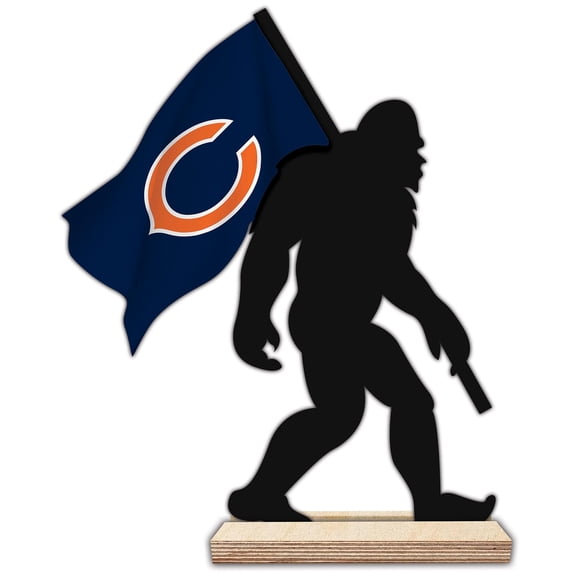 Chicago Bears 18'' Team Logo Bigfoot Silhouette Desktop Art