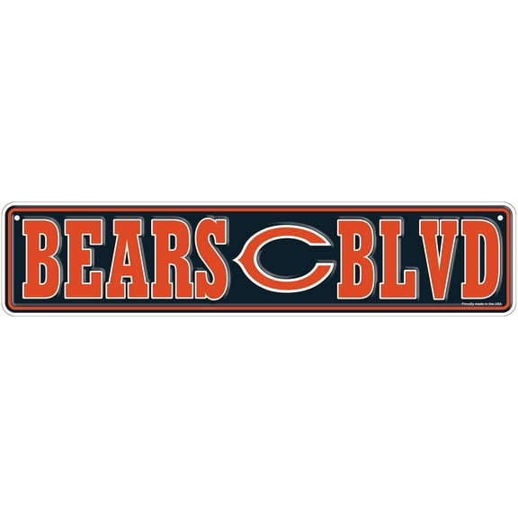 Chicago Bears 4" x 18" Team Boulevard Metal Sign