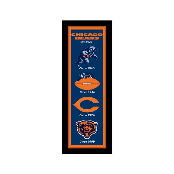Chicago Bears 8" x 26" Heritage Framed Wall Art