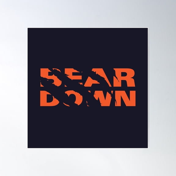 Chicago Bears - Bear Down - Claw Tear Poster Wall Art, Modern Wall Decor, 8x12 UNFRAMED